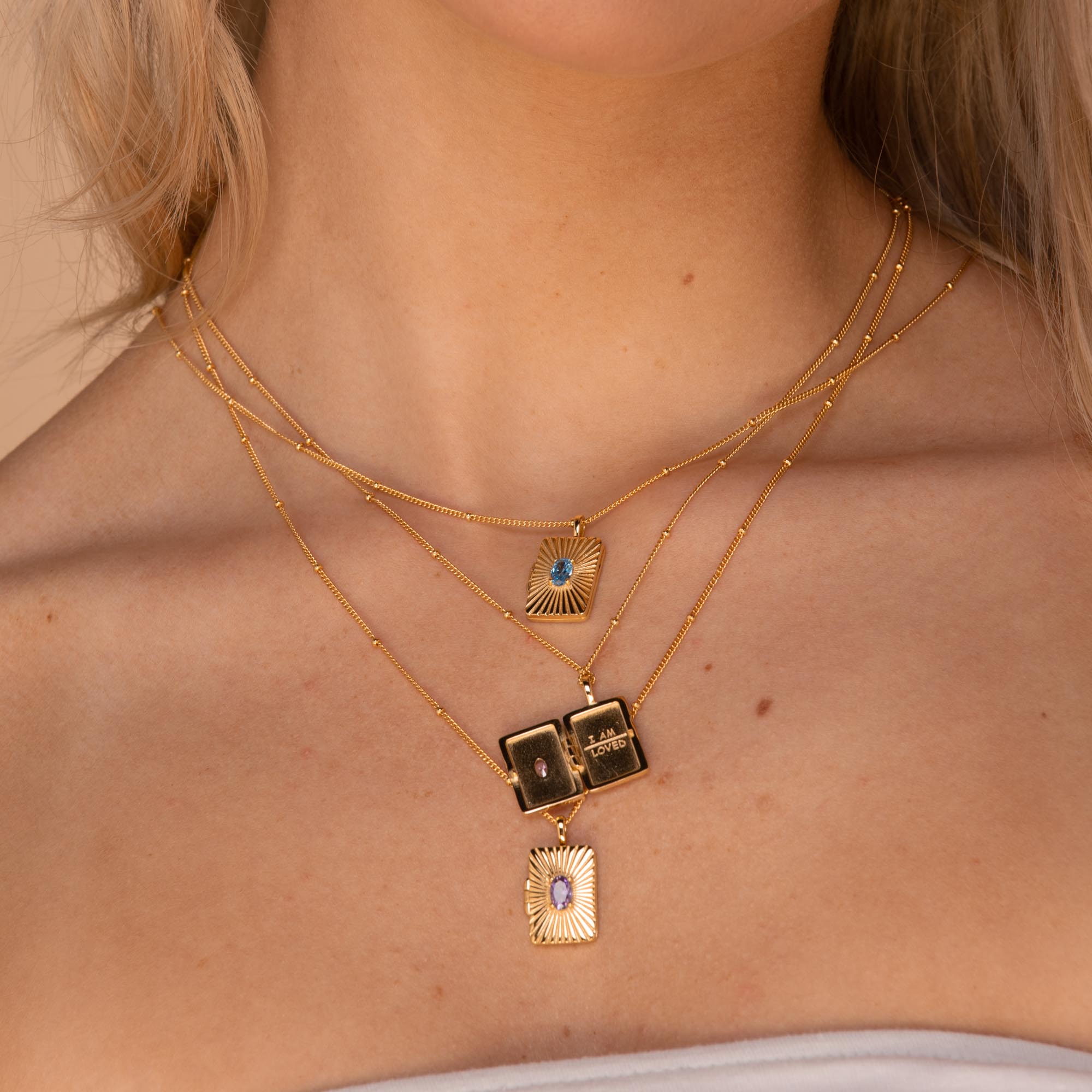 I am Loved Locket Necklace Rose Gold