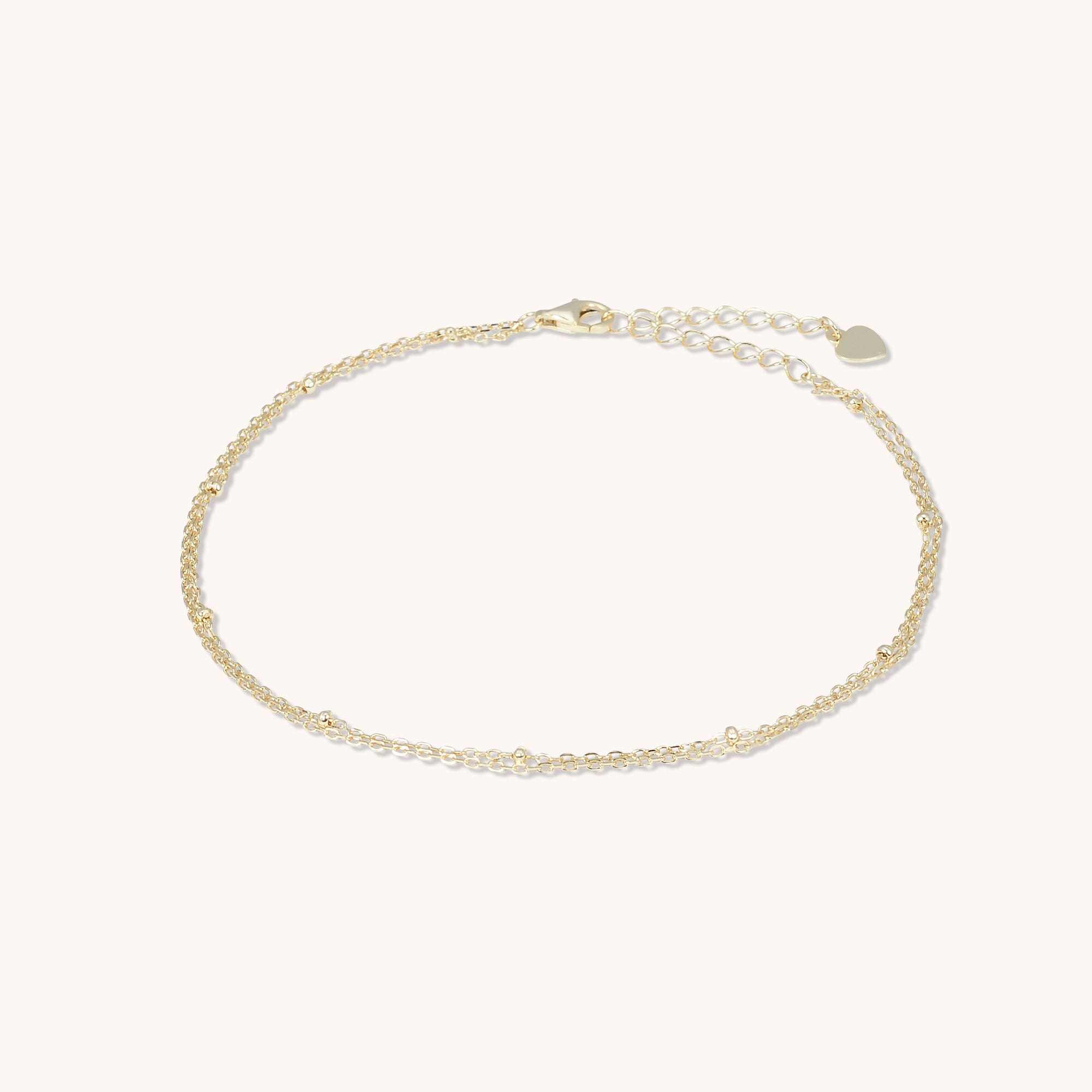 Double Satellite Dot Anklet Gold