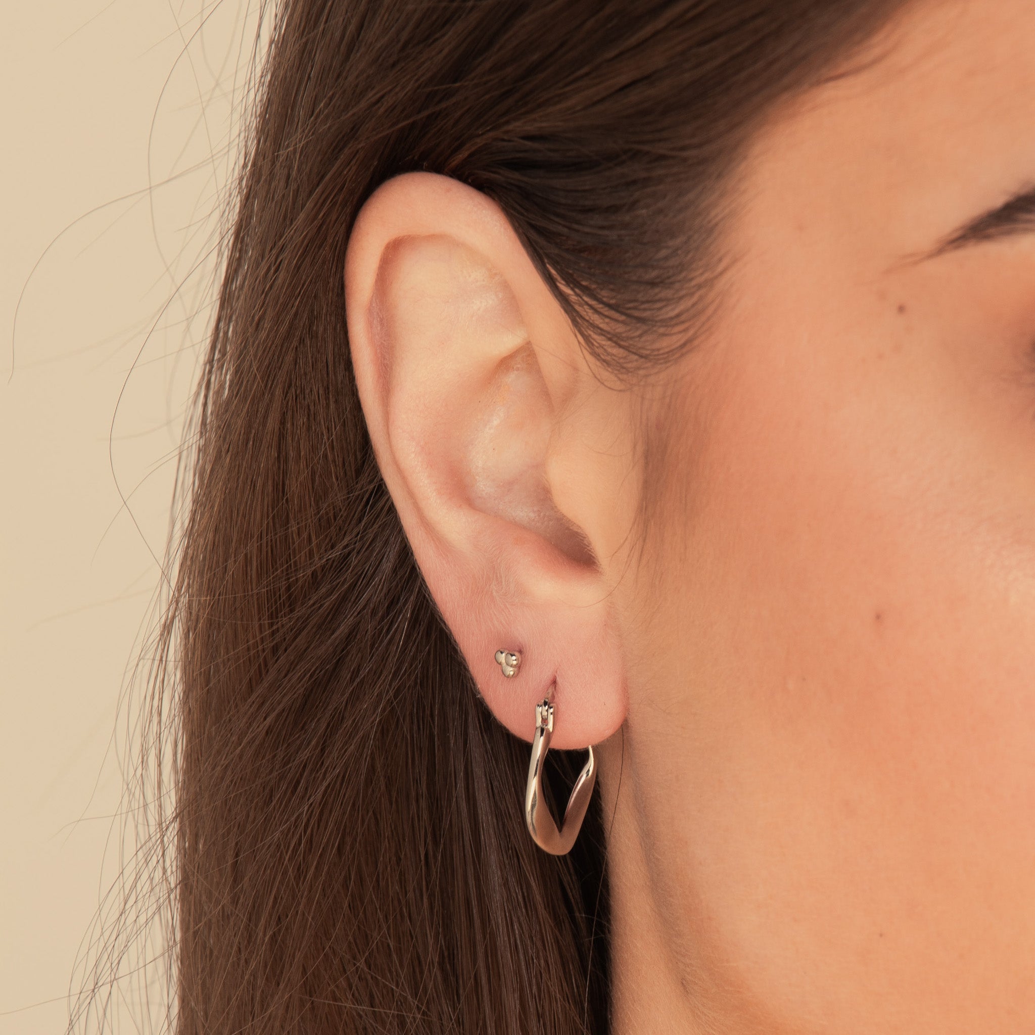 Swirl Hoop Earrings Silver