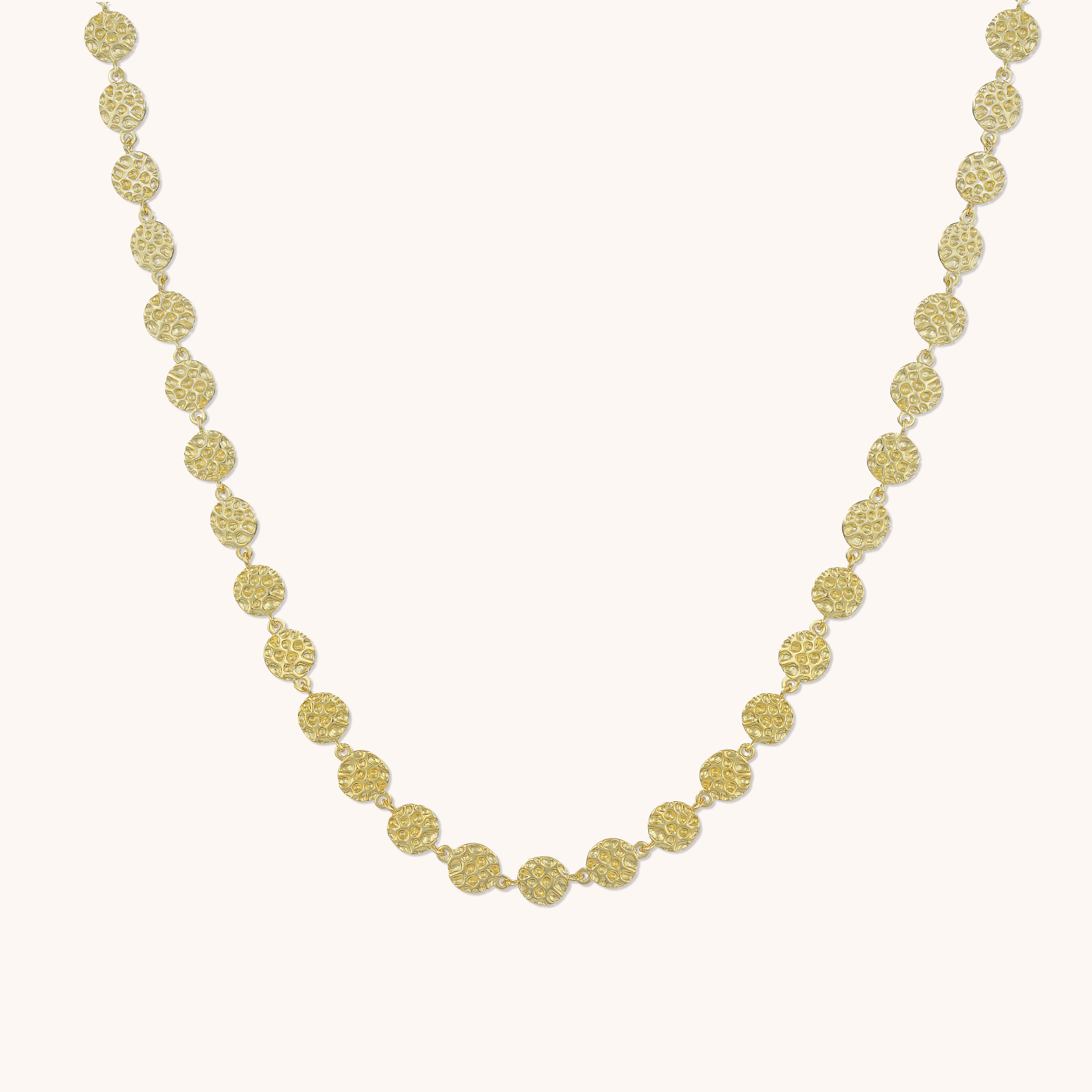 Statement Molten Circular Necklace Gold