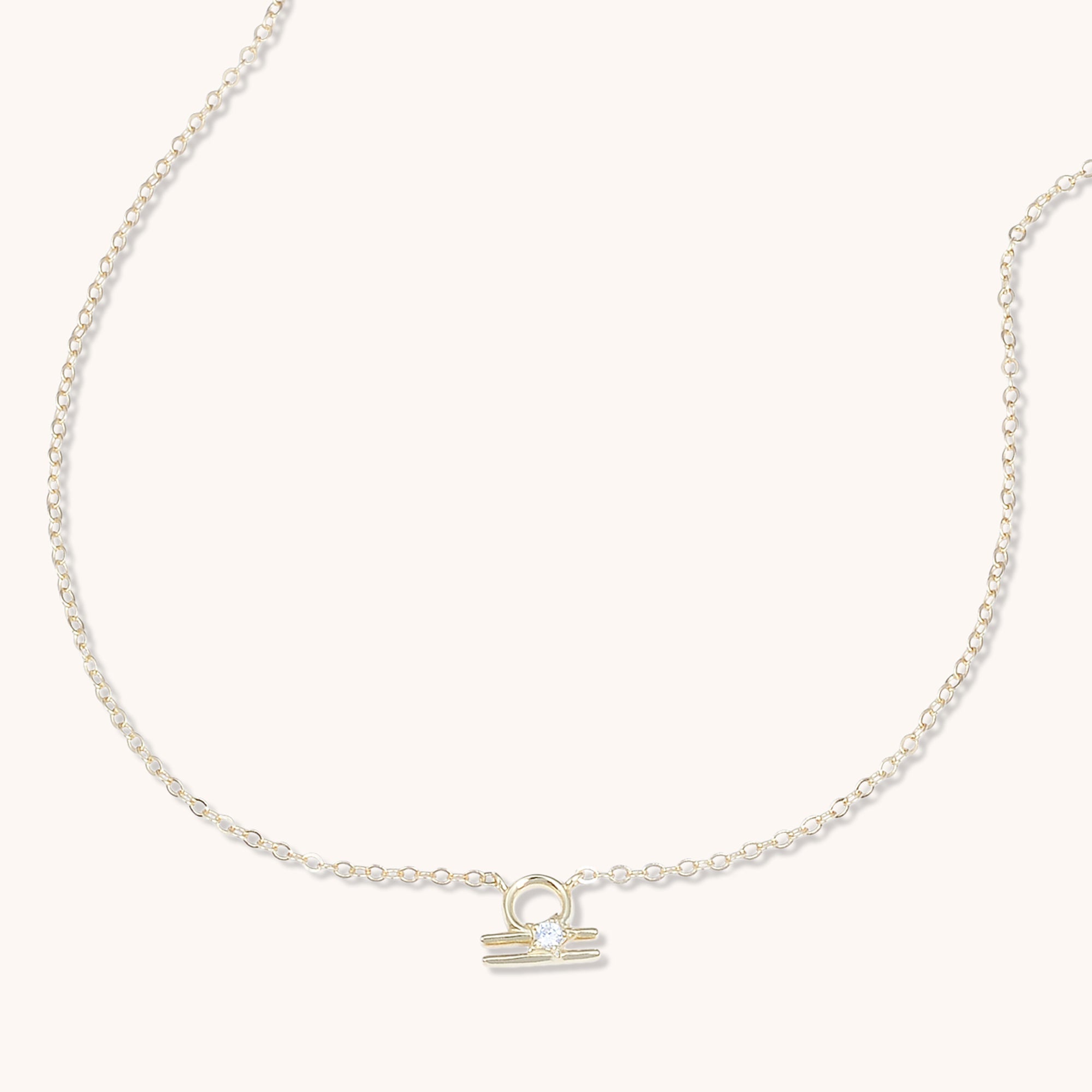 Libra Star Sign Necklace Rose Gold