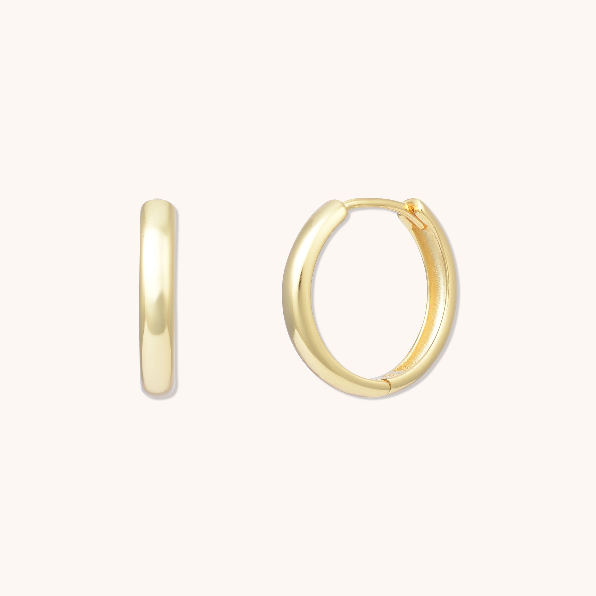 Large Classic Huggie Earrings Gold