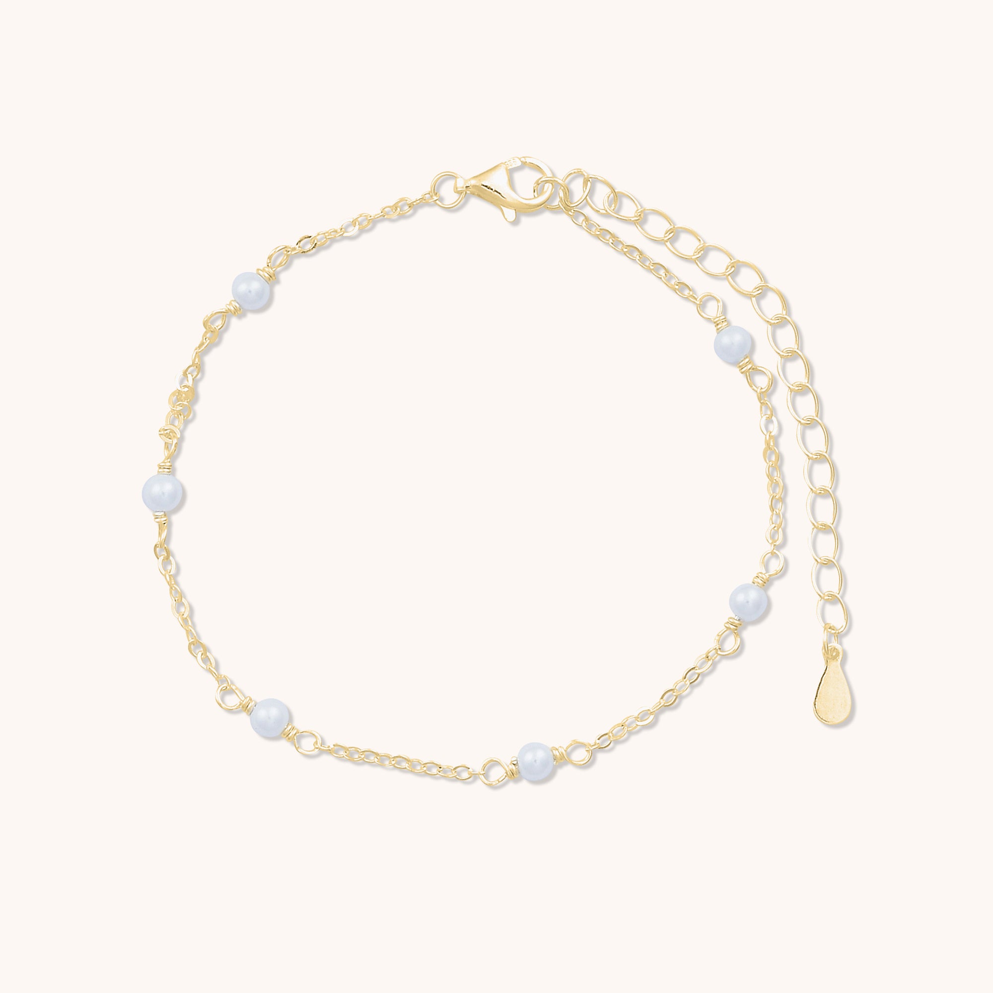 Pearl Station Bracelet Gold