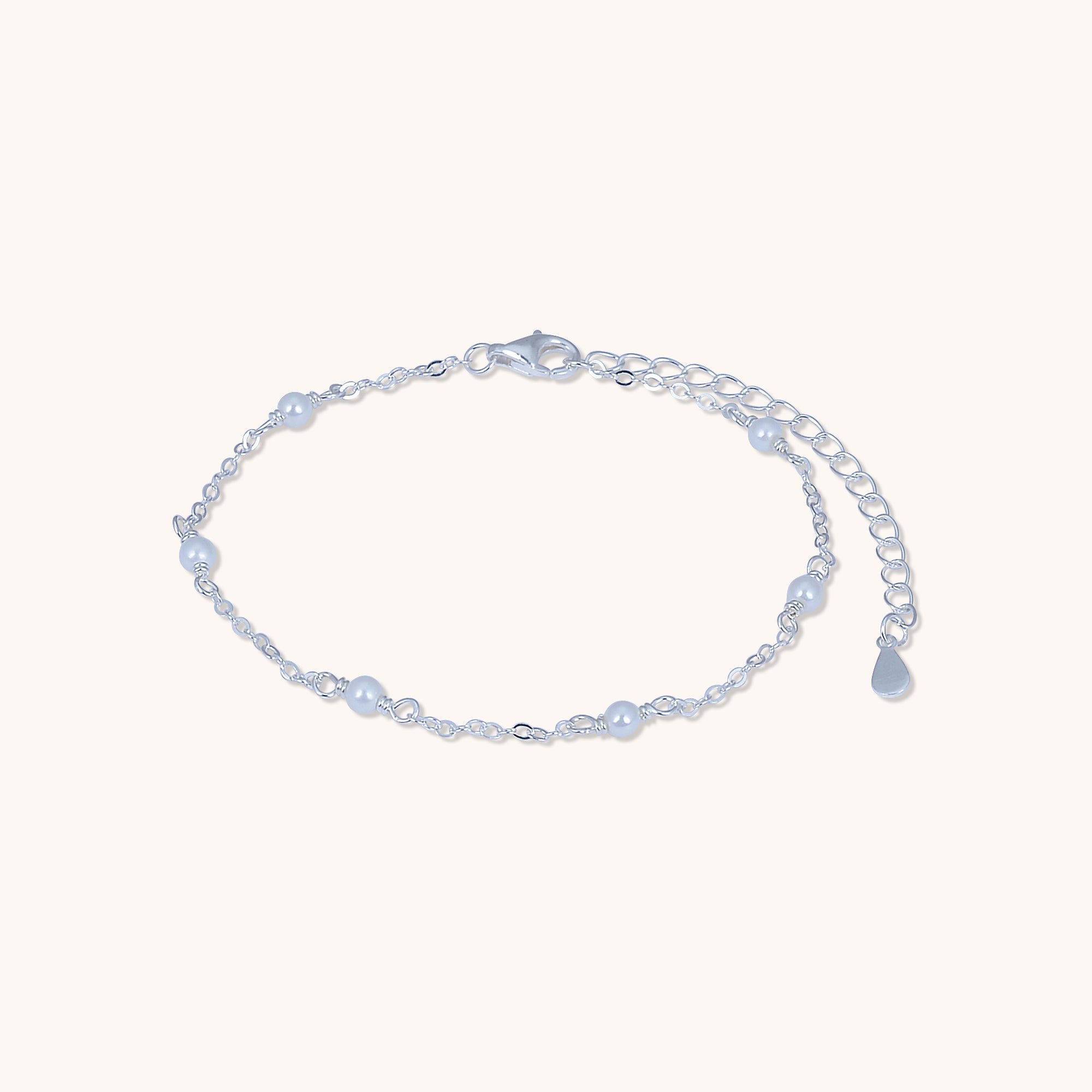 Pearl Station Bracelet Silver