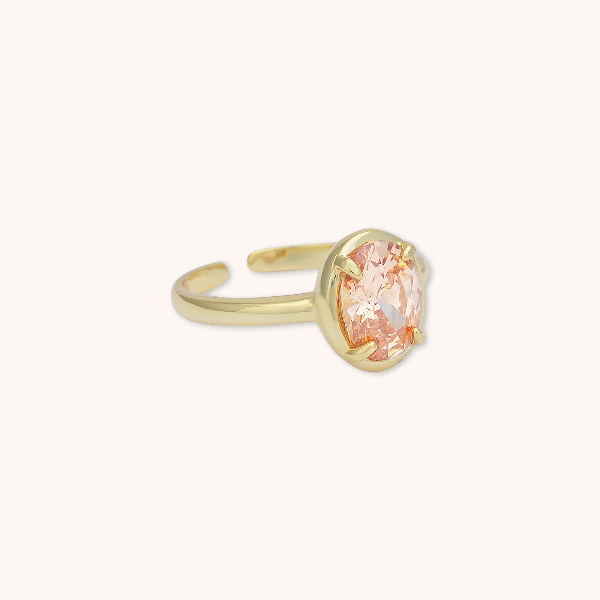 Oval Champagne Open Ring Gold