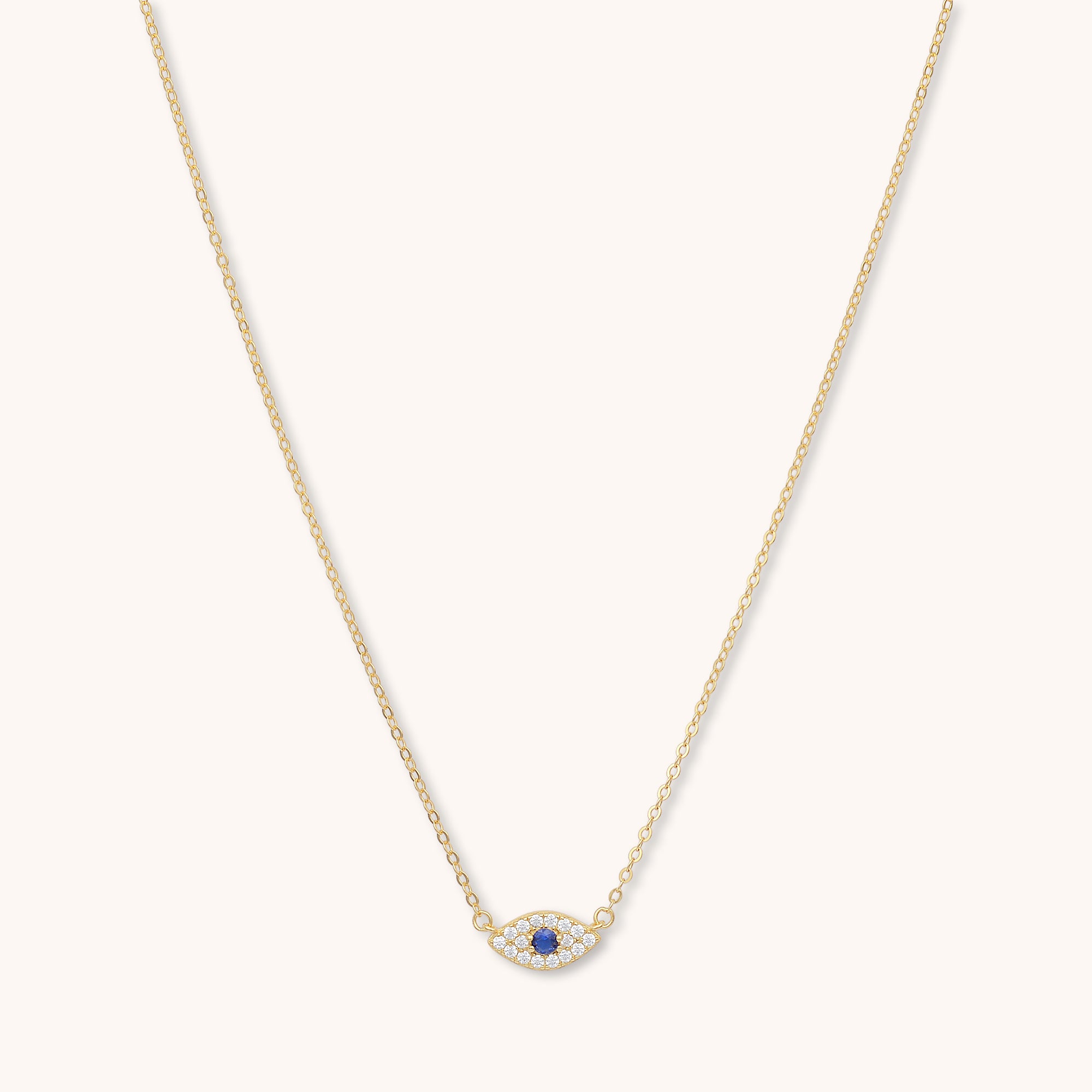 Evil Eye Sapphire Necklace Gold