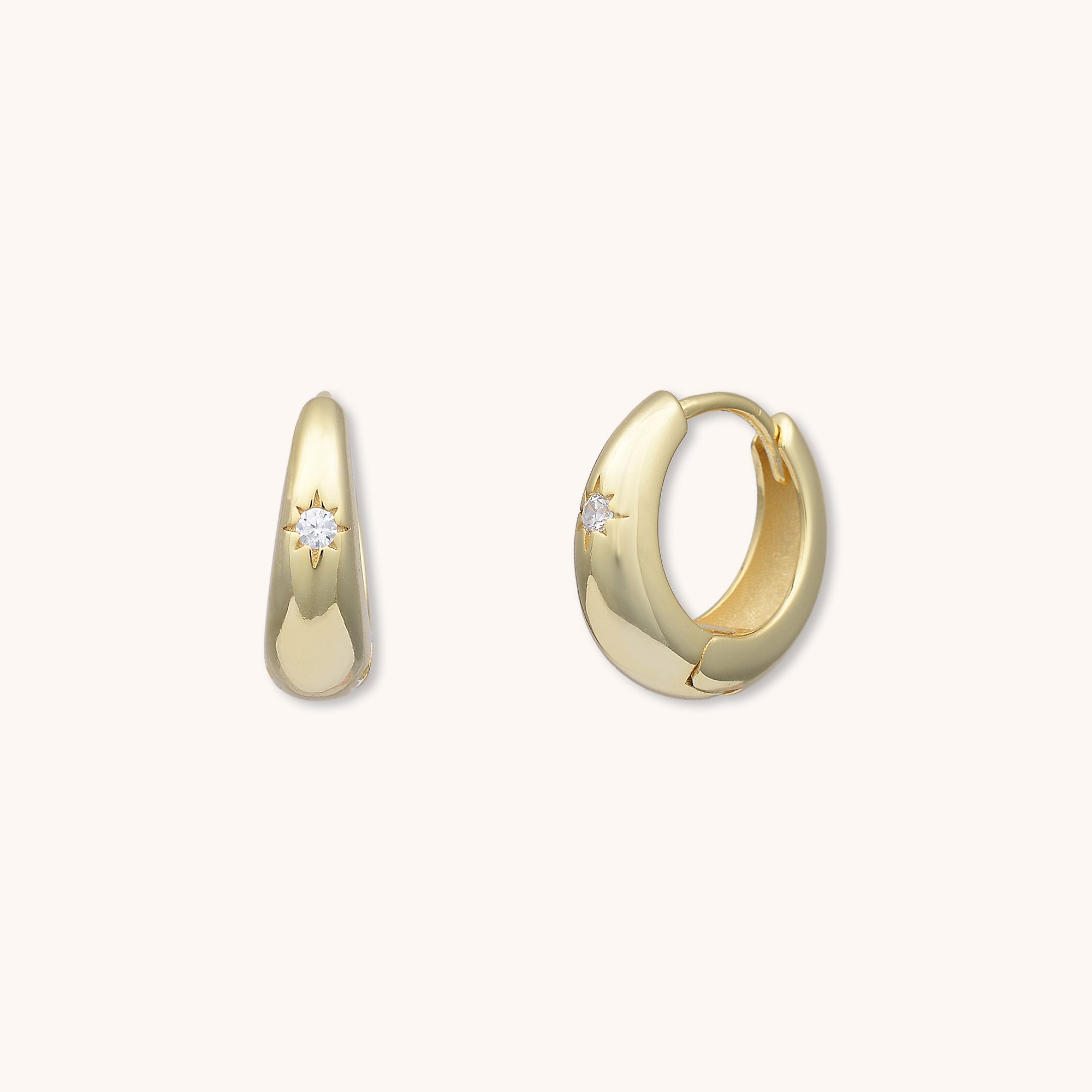 Starlight Dome Huggie Earrings Gold